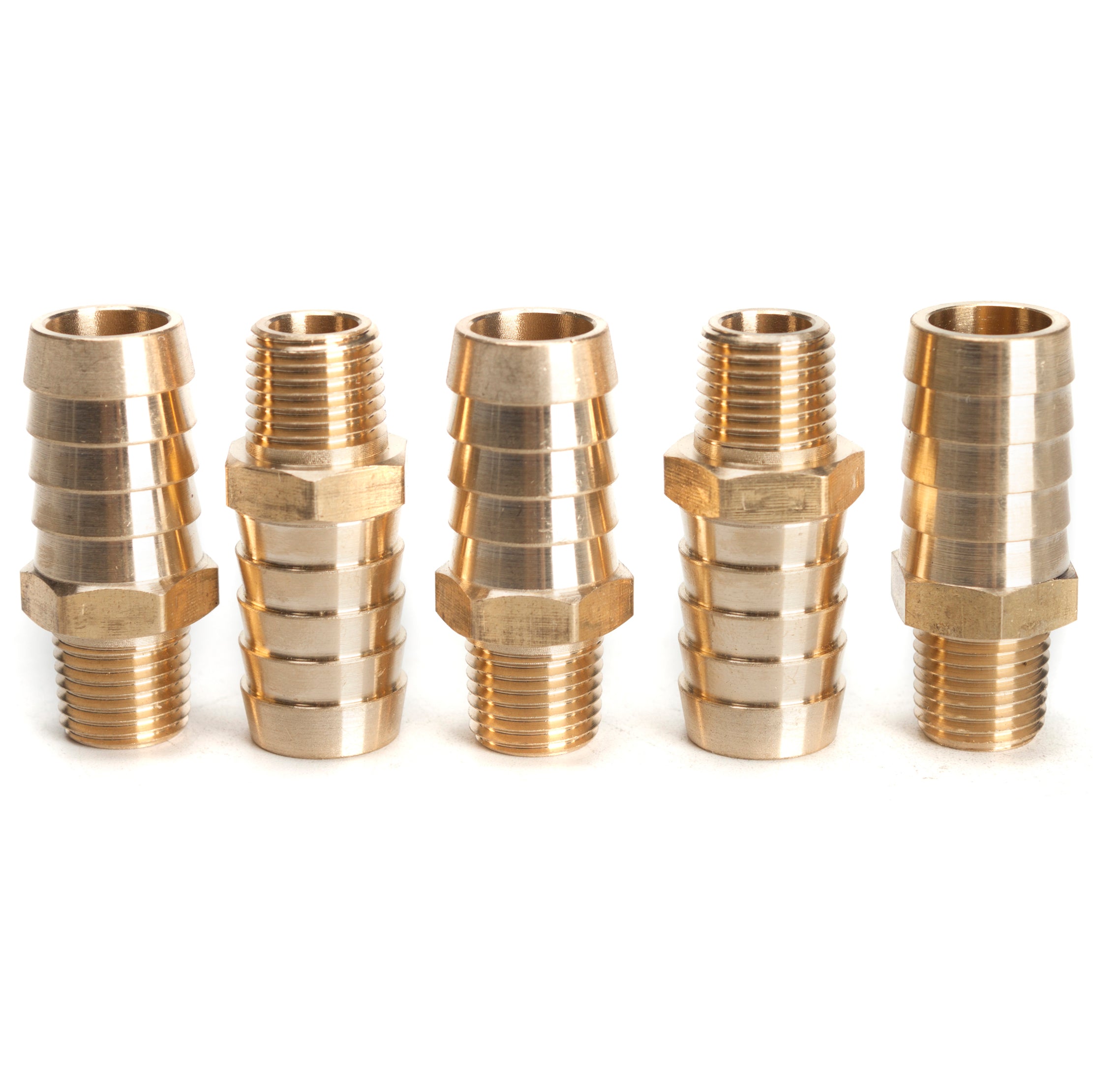thumbnail image 2 of 5-Pack 1/4 Hose Barb X 1/4 MPT Brass Hose Fittings – Midland Metal Mfg, M7-5PK 2 of 5