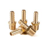 LTWFITTING Lead Free Brass Barbed Fitting Coupler/Connector 5/16 Inch Hose Barb x 1/4 Inch Male NPT Fuel Gas Water (Pack of 5)