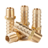 LTWFITTING Black Nickel Plating Brass Fitting Connector 1/2-Inch Hose Barb x 1/4-Inch NPT Male (Pack of 5)