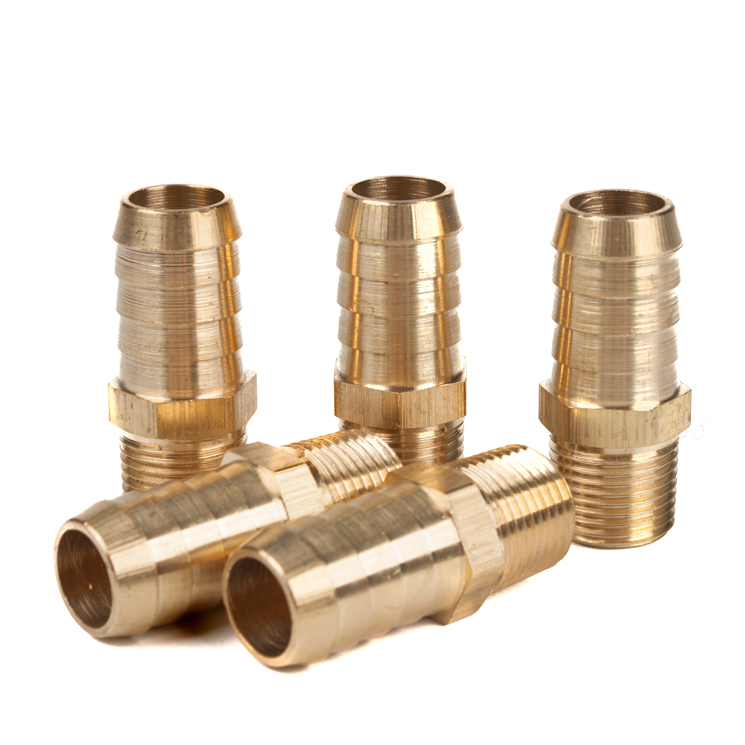 LTWFITTING Brass Barb Fitting Coupler 5/8-Inch Hose ID x 3/8-Inch Male NPT Fuel Gas Water(Pack of 5)