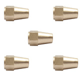 Brass 3/4 Inch OD 45 Degree Flare Long Nut,Brass Flare Tube Fitting(Pack of 5)