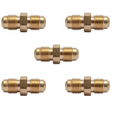 LTWFITTING Brass 5/16 Inch OD Flare Union,Brass Flare Tube Fitting(Pack of 5)