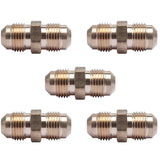 LTWFITTING Brass 3/8 Inch OD Flare Union,Brass Flare Tube Fitting(Pack of 5)