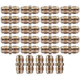 LTWFITTING Brass 1/2 Inch OD Flare Union,Brass Flare Tube Fitting(Pack of 25)