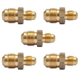 LTWFITTING Brass 3/8 Inch OD x 1/4 Inch OD Flare Reducing Union,Brass Flare Tube Fitting(Pack of 5)