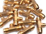 Brass Fittings 5/8 Inch x 5/8 Inch x 3/8 Inch OD 45 Degree Flare Reducing Tee(Pack of 70)