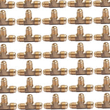 LTWFITTING Brass 1/2 Inch x 3/8 Inch x 3/8 Inch OD Flare Reducing Tee,Brass Flare Tube Fitting(Pack of 100)