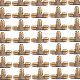 LTWFITTING Brass 1/2 Inch x 3/8 Inch x 3/8 Inch OD Flare Reducing Tee,Brass Flare Tube Fitting(Pack of 100)