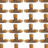 LTWFITTING Brass 1/4 Inch OD x 1/4 Inch OD x 1/4 Inch Male NPT Flare Male Branch Tee Tube Fitting(Pack of 150)