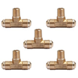 LTWFITTING Brass 3/8 Inch OD x 3/8 Inch OD x 1/4 Inch Male NPT Flare Male Branch Tee Tube Fitting(Pack of 5)