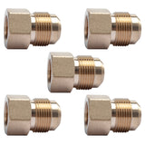 LTWFITTING Brass Flare 3/4 Inch OD x 1/2 Inch Female NPT Connector/Adapter Tube Fitting(Pack of 5)
