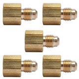 LTWFITTING Brass Flare 1/4 Inch OD x 1/4 Inch Female NPT Female Connector Tube Fitting(Pack of 5)