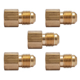 LTWFITTING Brass Flare 5/16 Inch OD x 1/8 Inch Female NPT Female Connector Tube Fitting(Pack of 5)