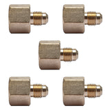 LTWFITTING Brass Flare 5/16 Inch OD x 1/2 Inch Female NPT Female Connector Tube Fitting(Pack of 5)
