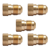 LTWFITTING Brass Flare 3/8 Inch OD x 1/4 Inch Female NPT Female Connector Tube Fitting(Pack of 5)
