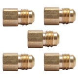 LTWFITTING Brass Flare 1/2 Inch OD x 3/8 Inch Female NPT Female Connector Tube Fitting(Pack of 5)