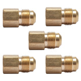 LTWFITTING Brass Flare 1/2 Inch OD x 3/8 Inch Female NPT Female Connector Tube Fitting(Pack of 5)
