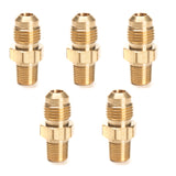 LTWFITTING Brass Flare 5/16 Inch OD x 1/8 Inch Male NPT Connector Tube Fitting(pack of 5)