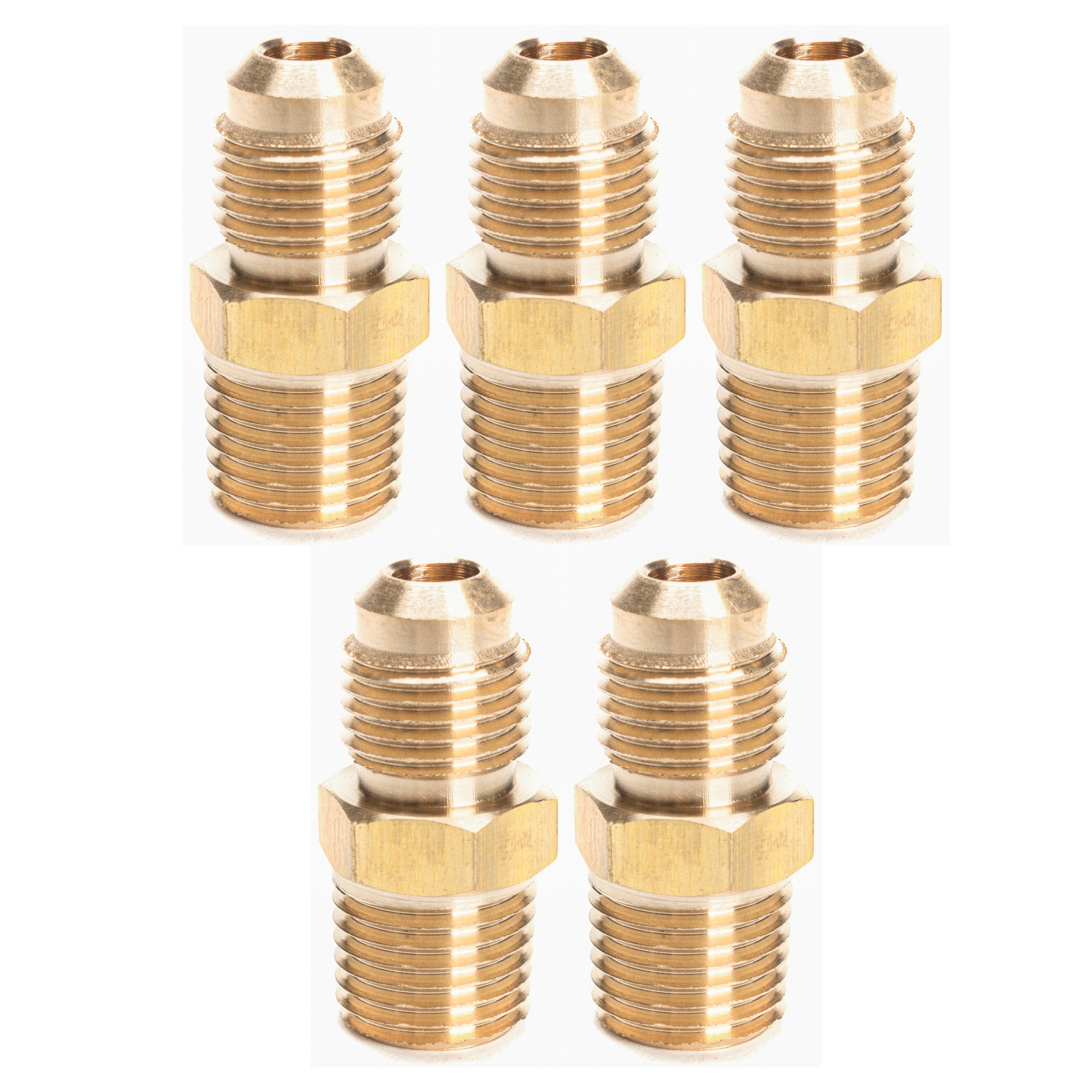 LTWFITTING Brass 1/2-Inch OD x 1/2-Inch Male NPT Compression Connector  Fitting(Pack of 5)