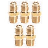 LTWFITTING Brass Flare 5/16 Inch OD x 1/4 Inch Male NPT Connector Tube Fitting (Pack of 5)