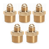 LTWFITTING Brass Flare 3/8 Inch OD x 3/4 Inch Male NPT Connector Tube Fitting (Pack of 5)