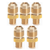 LTWFITTING Brass Flare 3/8 Inch OD x 1/8 Inch Male NPT Connector Tube Fitting(pack of 5)
