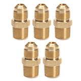 LTWFITTING Brass Flare 3/8 Inch OD x 3/8 Inch Male NPT Connector Tube Fitting (Pack of 5)