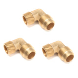 LTWFITTING Brass Flare3/4 Inch OD x 3/4 InchMale NPT 90 Degree Elbow Tube Fitting (Pack of 3)