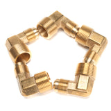 LTWFITTING Brass Flare 1/2 Inch OD x 3/4 Inch Male NPT 90 Degree Elbow Tube Fitting (Pack of 5)