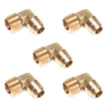 LTWFITTING Brass Flare 1/2 Inch OD x 1/2 Inch Male NPT 90 Degree Elbow Tube Fitting (Pack of 5)