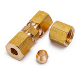 LTWFITTING Value Pack 3/16-InchOD Brass Compression Union,Sleeve Ferrule,Nut (Pack of 130)