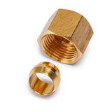 LTWFITTING 5/16-Inch Brass Compression Sleeves Ferrule with 5/16-Inch Compression Nut, Brass Compression Fitting(Pack of 75)