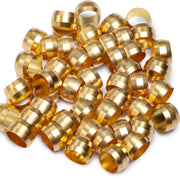 LTWFITTING 7/16 inch Brass Compression Sleeves Ferrels,Brass Compression Fitting(Pack of 50)