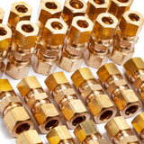 LTWFITTING 3/8-Inch OD x 5/16-Inch OD Compression Reducing Union,Brass Compression Fitting(Pack of 200)