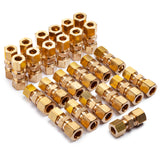 LTWFITTING 3/8-Inch OD x 5/16-Inch OD Compression Reducing Union,Brass Compression Fitting(Pack of 25)