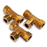 LTWFITTING 3/4-Inch OD Compression Tee,Brass Compression Fitting(Pack of 3)