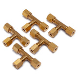 LTWFITTING 1/8-Inch OD Compression Tee,Brass Compression Fitting(Pack of 5)