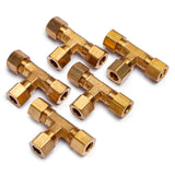 LTWFITTING 5/16-Inch OD Compression Tee,Brass Compression Fitting(Pack of 5)