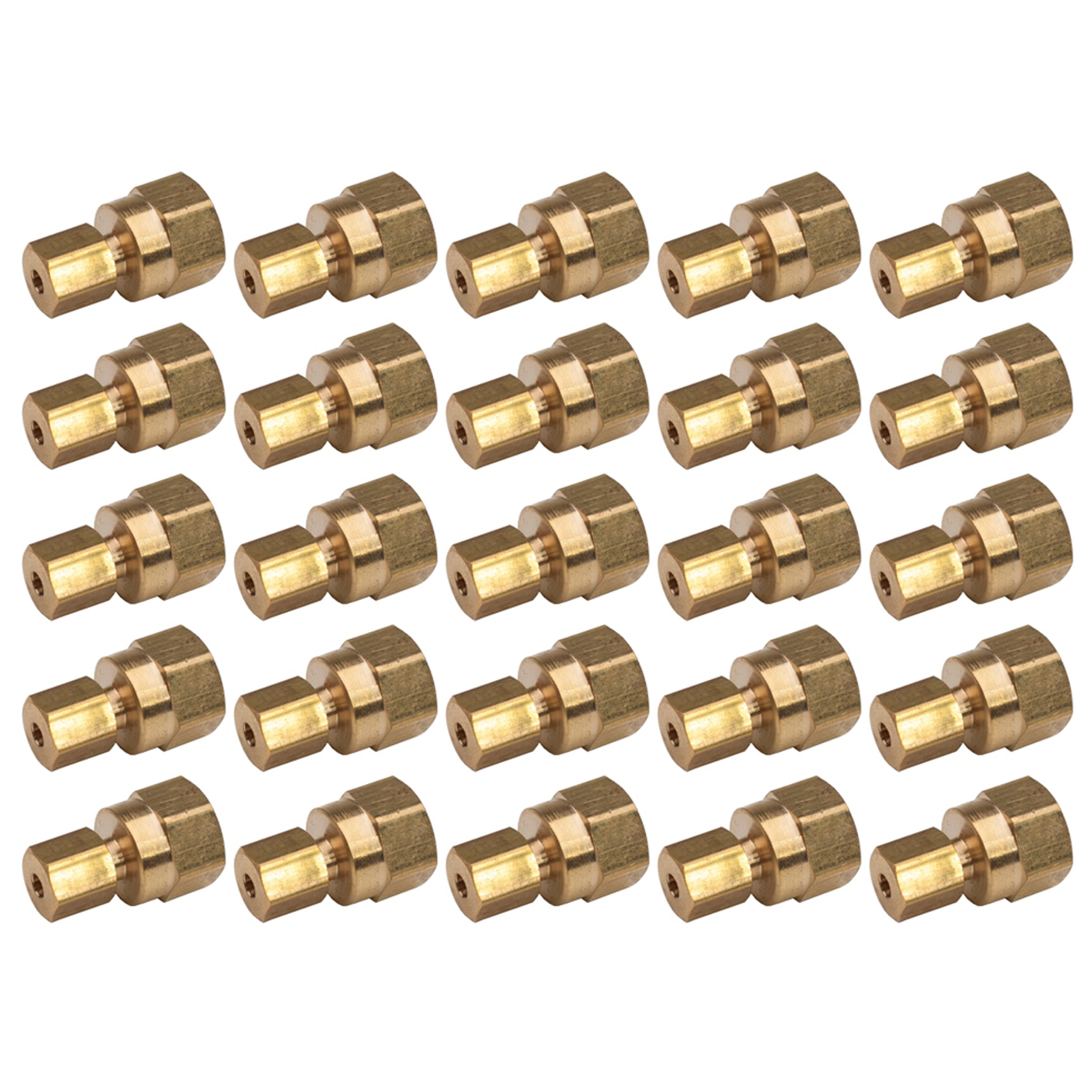 LTWFITTING Brass Compression Tube Fitting 1/8-Inch OD x 1/8-Inch Female NPT Coupler (Pack of 25 Sets)