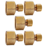 LTWFITTING Brass 3/8-Inch OD x 3/4-Inch Female NPT Compression Connector Fitting(Pack of 5)