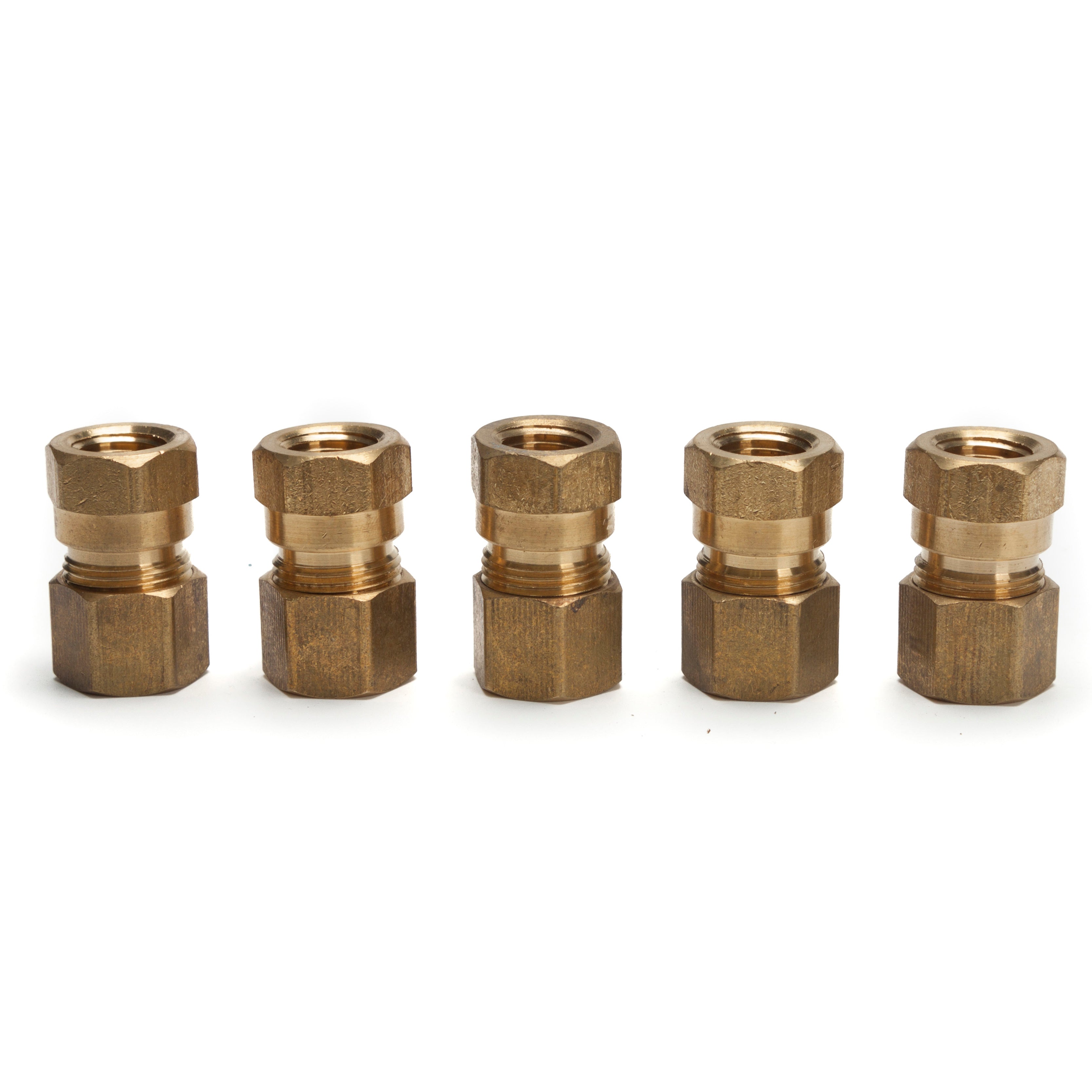 LTWFITTING Brass 1/2-Inch OD x 1/4-Inch Female NPT Compression Connector Fitting(Pack of 5)