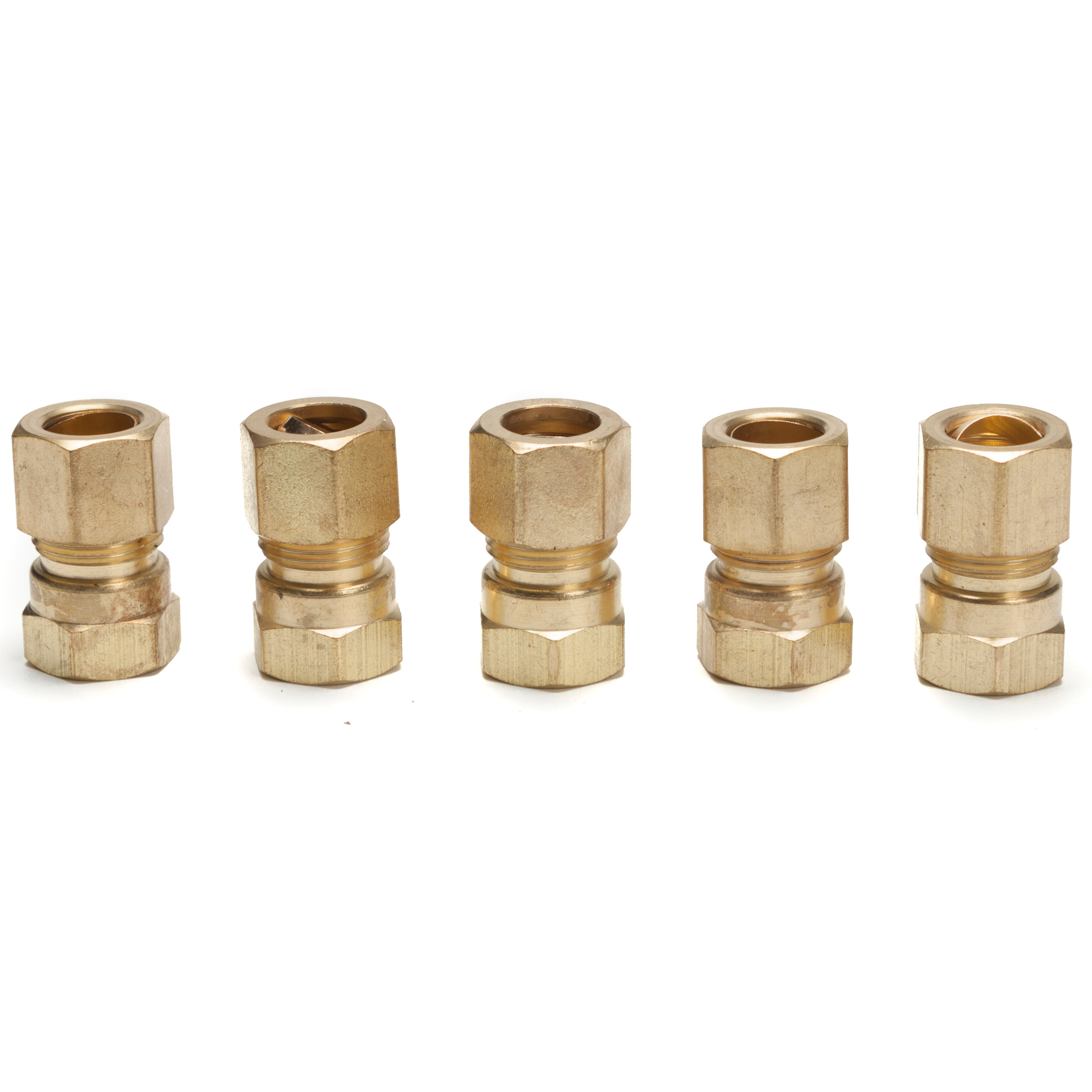 LTWFITTING Brass 1/2-Inch OD x 3/8-Inch Female NPT Compression Connector Fitting(Pack of 5)