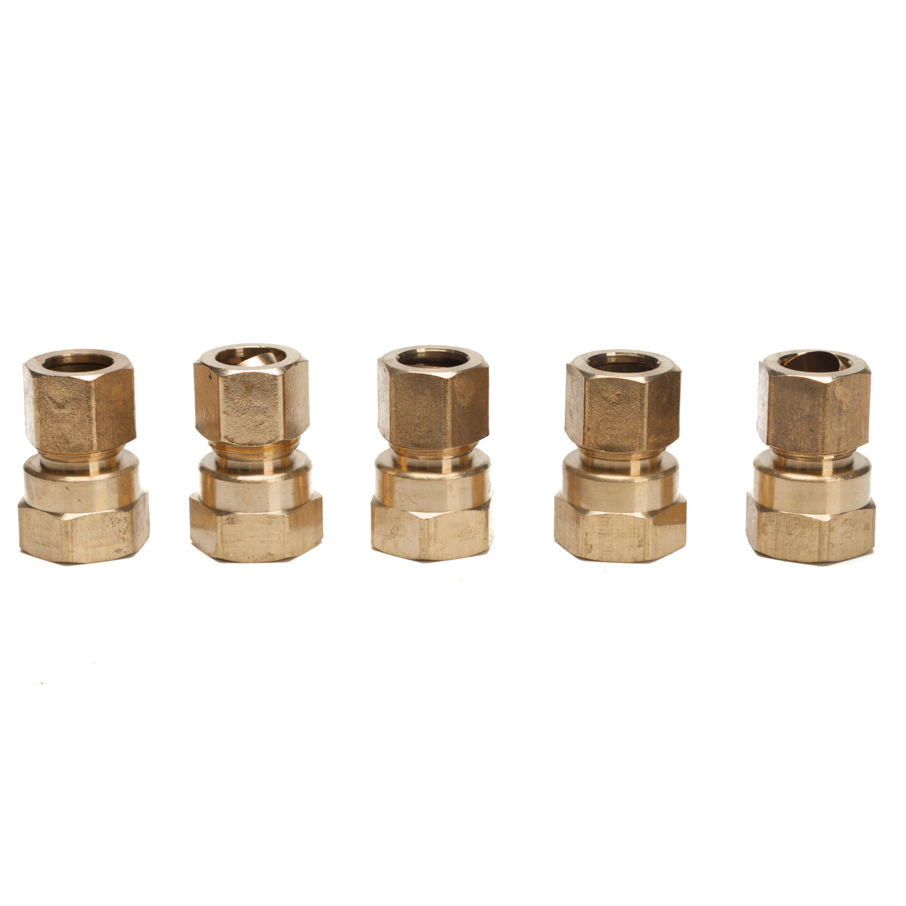 LTWFITTING Brass 1/2-Inch OD x 1/2-Inch Female NPT Compression Connector Fitting(Pack of 5)
