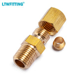 LTWFITTING Brass 3/16 OD x 1/8 Male NPT Compression Connector Fitting(Pack of 500)