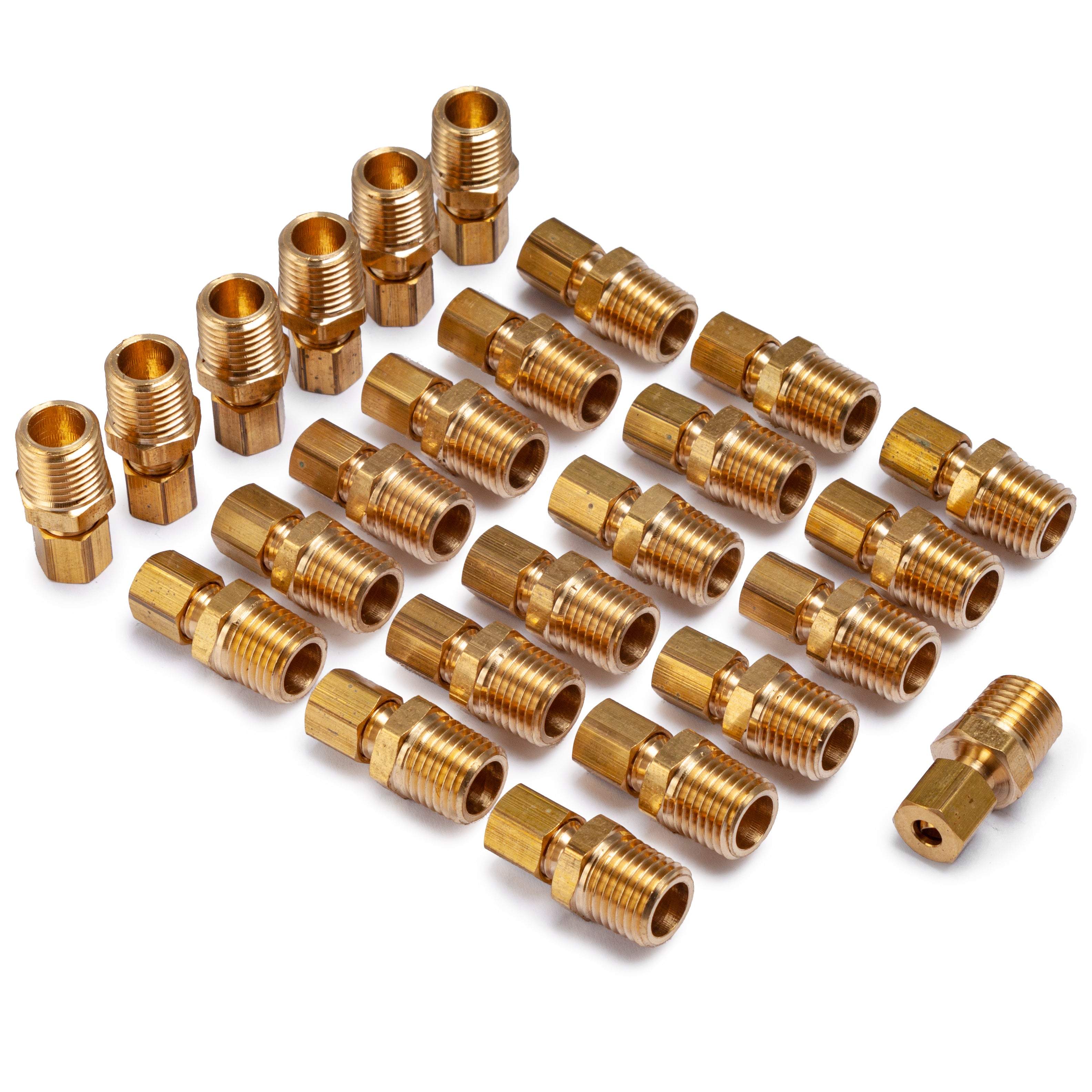 LTWFITTING Brass 3/16 OD x 1/4 Male NPT Compression Connector Fitting(Pack of 25)