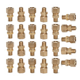 LTWFITTING Brass 3/8-Inch OD x 1/8-Inch Male NPT Compression Connector Fitting(Pack of 25)