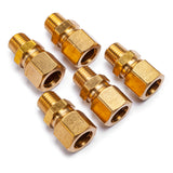 LTWFITTING Brass 1/2 OD x 1/4 Male NPT Compression Connector Fitting(Pack of 5)