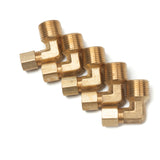 LTWFITTING 1/4-Inch OD x 3/8-Inch Male NPT 90 Degree Compression Elbow,Brass Compression Fitting(Pack of 5)