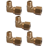 LTWFITTING 1/2-Inch OD x 1/4-Inch Male NPT 90 Degree Compression Elbow,Brass Compression Fitting(Pack of 5)