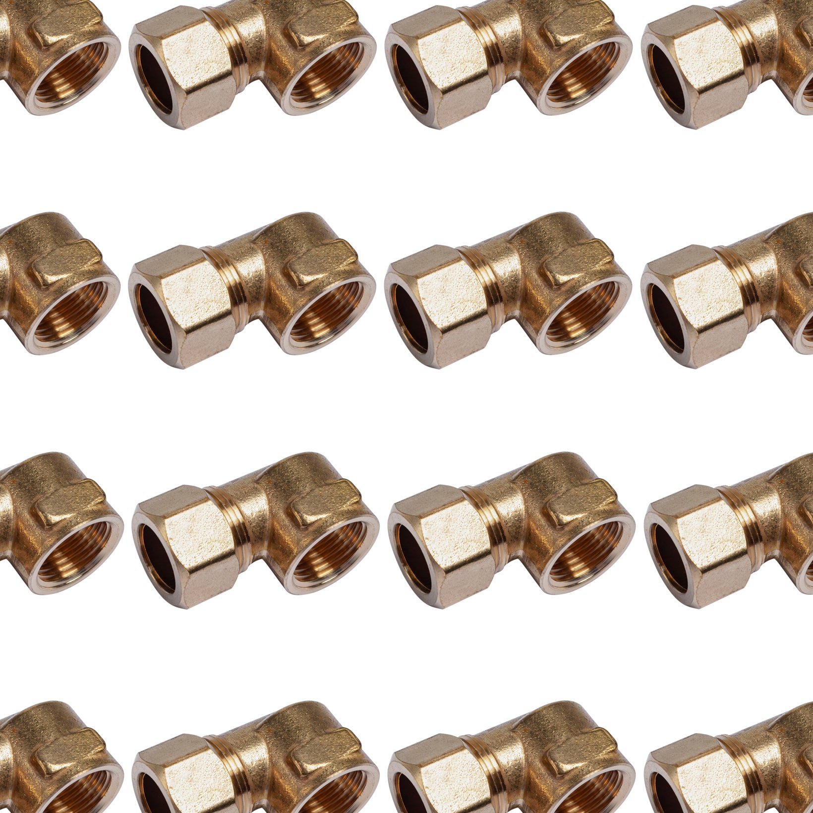 LTWFITTING 1/2-Inch OD 90 Degree Compression Union Elbow,Brass Compression  Fitting(Pack of 100)